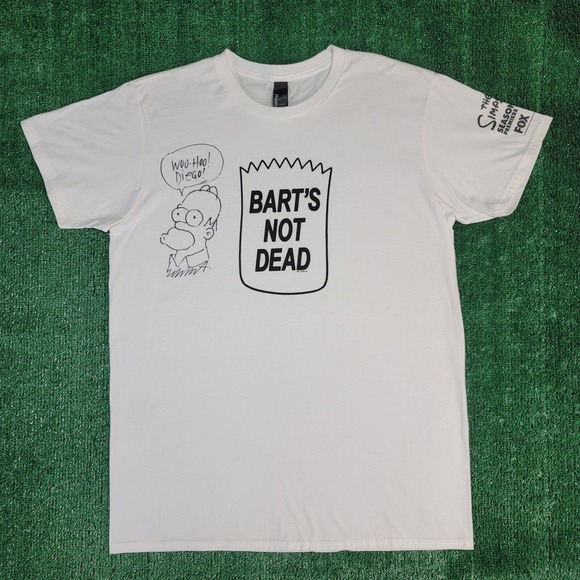 Rare The Simpsons Bart’s Not Dead Season 30 Promo Shirt Mens L Sketch W/ Auto - Picture 2 of 8